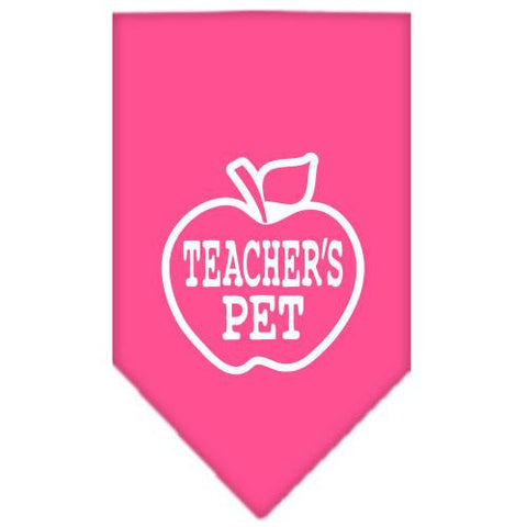 Teachers Pet Screen Print Bandana Bright Pink Small