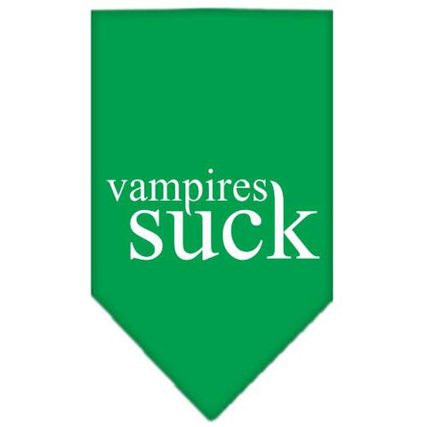 Vampires Suck Screen Print Bandana Emerald Green Small