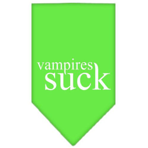 Vampires Suck Screen Print Bandana Lime Green Small