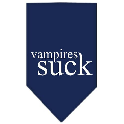 Vampires Suck Screen Print Bandana Navy Blue Small