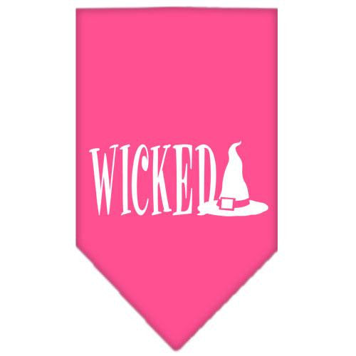 Wicked Screen Print Bandana Bright Pink Small