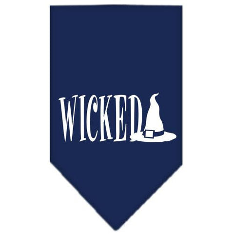 Wicked Screen Print Bandana Navy Blue Small