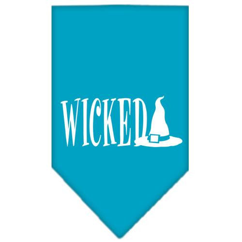 Wicked Screen Print Bandana Turquoise Small