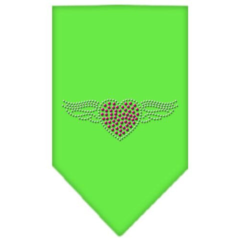 Aviator Rhinestone Bandana Lime Green Large