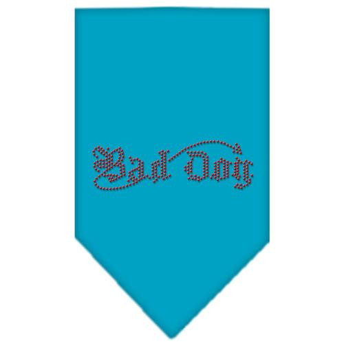 Bad Dog Rhinestone Bandana Turquoise Large