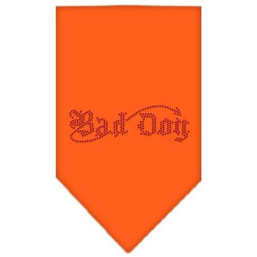 Bad Dog Rhinestone Bandana Orange Small