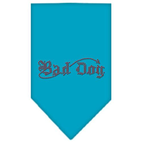 Bad Dog Rhinestone Bandana Turquoise Small