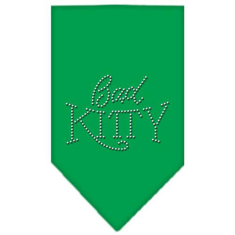 Bad Kitty Rhinestone Bandana Emerald Green Large