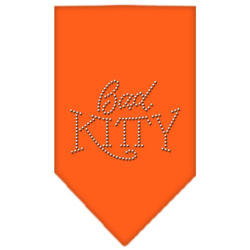 Bad Kitty Rhinestone Bandana Orange Large