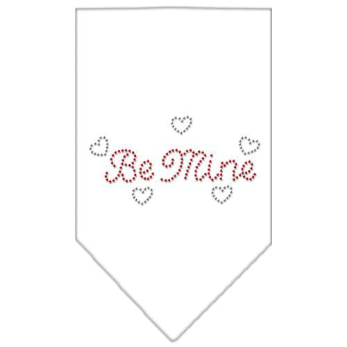 Be Mine Rhinestone Bandana White Large