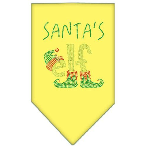 Santa's Elf Rhinestone Bandana Yellow Large