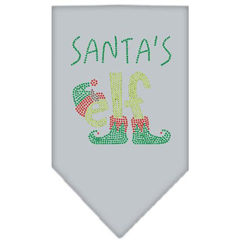 Santa's Elf Rhinestone Bandana Grey Small