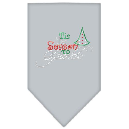 Tis The Season To Sparkle Rhinestone Bandana Grey Large