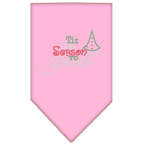 Tis The Season To Sparkle Rhinestone Bandana Light Pink Large