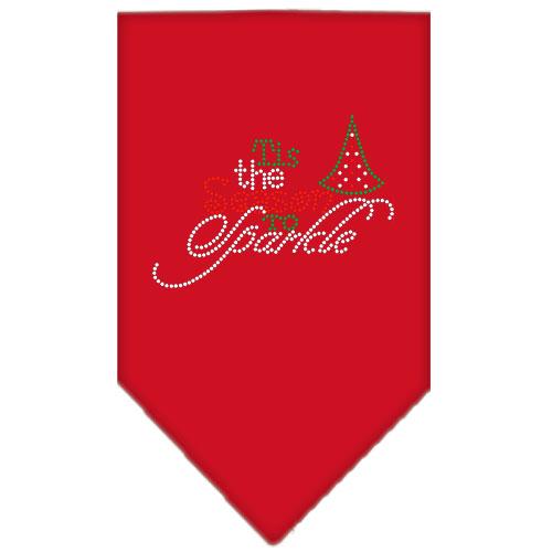 Tis The Season To Sparkle Rhinestone Bandana Red Large