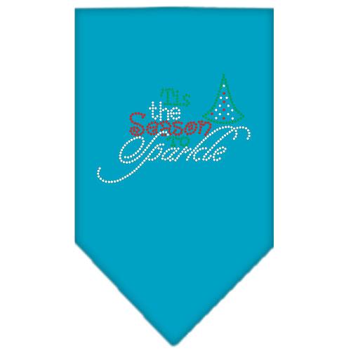 Tis The Season To Sparkle Rhinestone Bandana Turquoise Large