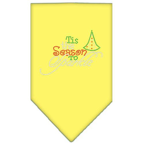 Tis The Season To Sparkle Rhinestone Bandana Yellow Large