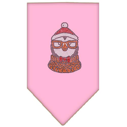 Hipster Penguin Rhinestone Bandana Light Pink Large