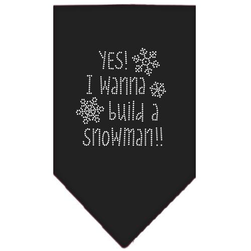 Yes! I Want To Build A Snowman Rhinestone Bandana Black Large