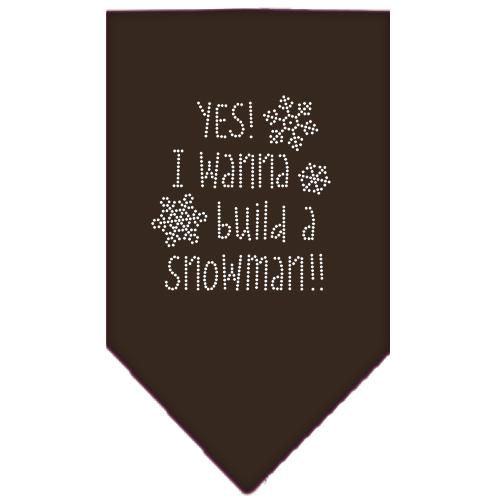 Yes! I Want To Build A Snowman Rhinestone Bandana Brown Large