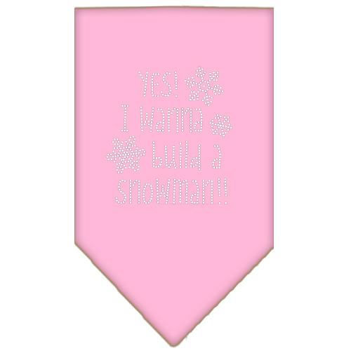 Yes! I Want To Build A Snowman Rhinestone Bandana Light Pink Large