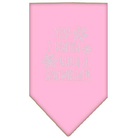 Yes! I Want To Build A Snowman Rhinestone Bandana Light Pink Large