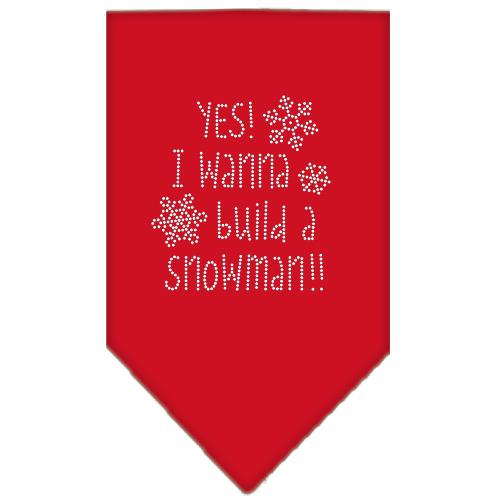 Yes! I Want To Build A Snowman Rhinestone Bandana Red Large