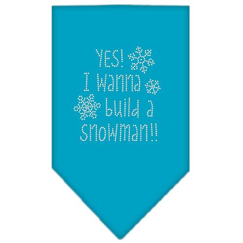 Yes! I Want To Build A Snowman Rhinestone Bandana Turquoise Large