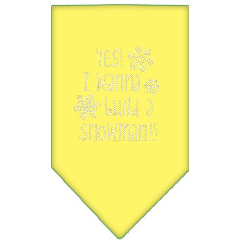 Yes! I Want To Build A Snowman Rhinestone Bandana Yellow Large