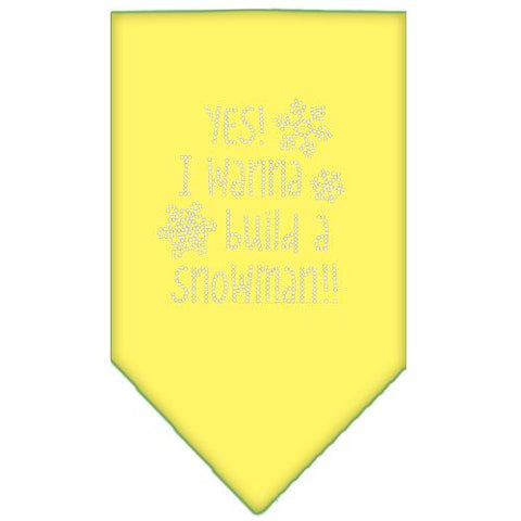 Yes! I Want To Build A Snowman Rhinestone Bandana Yellow Large