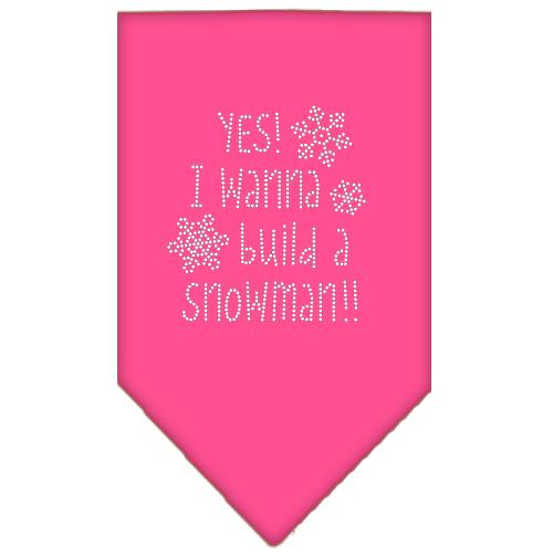 Yes! I Want To Build A Snowman Rhinestone Bandana Bright Pink Small