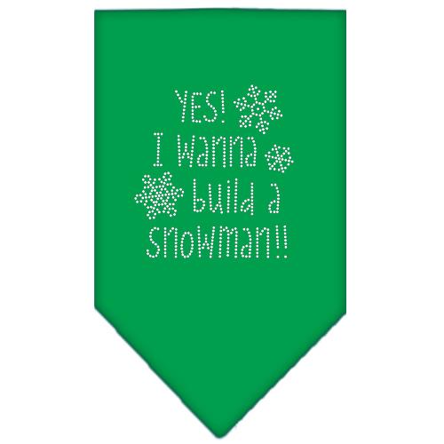 Yes! I Want To Build A Snowman Rhinestone Bandana Emerald Green Small