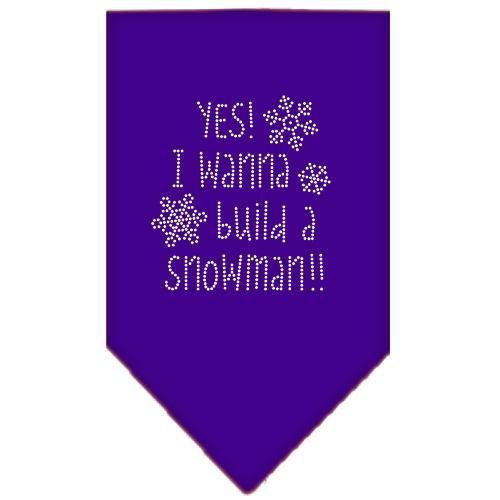 Yes! I Want To Build A Snowman Rhinestone Bandana Purple Small