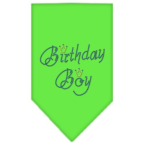 Birthday Boy Rhinestone Bandana Lime Green Large