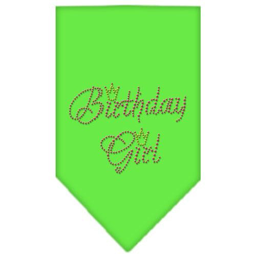 Birthday Girl Rhinestone Bandana Lime Green Large