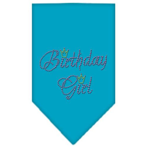 Birthday Girl Rhinestone Bandana Turquoise Large