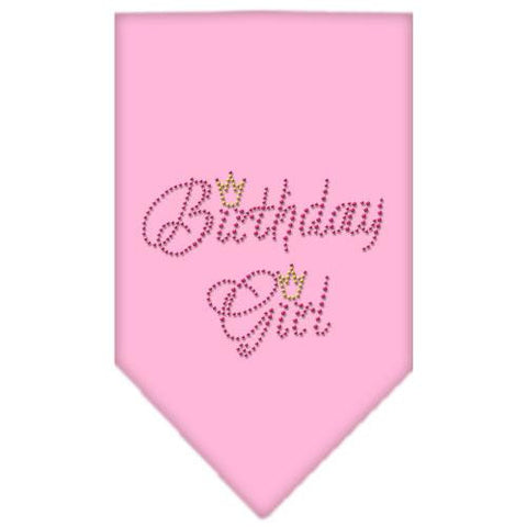 Birthday Girl Rhinestone Bandana Light Pink Small