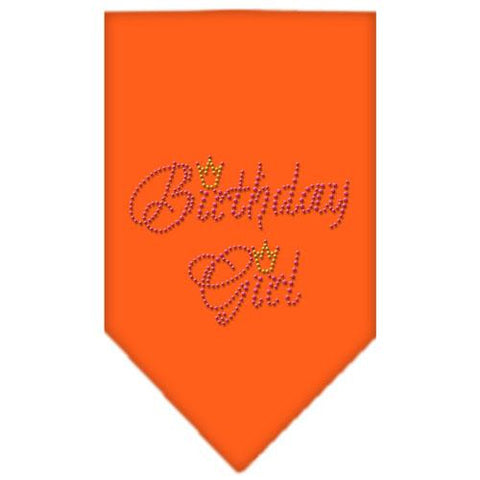 Birthday Girl Rhinestone Bandana Orange Small