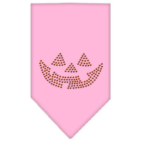 Jack O Lantern Rhinestone Bandana Light Pink Large