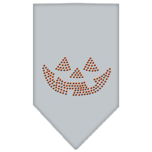 Jack O Lantern Rhinestone Bandana Grey Small