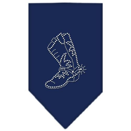 Boot Rhinestone Bandana Navy Blue Small