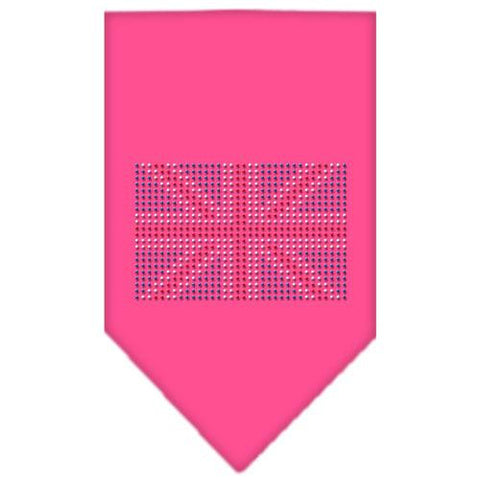 British Flag Rhinestone Bandana Bright Pink Small