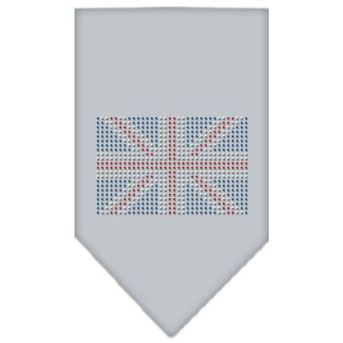 British Flag Rhinestone Bandana Grey Small