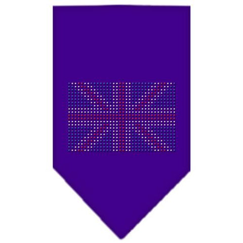 British Flag Rhinestone Bandana Purple Small