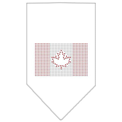 Canadian Flag Rhinestone Bandana White Large