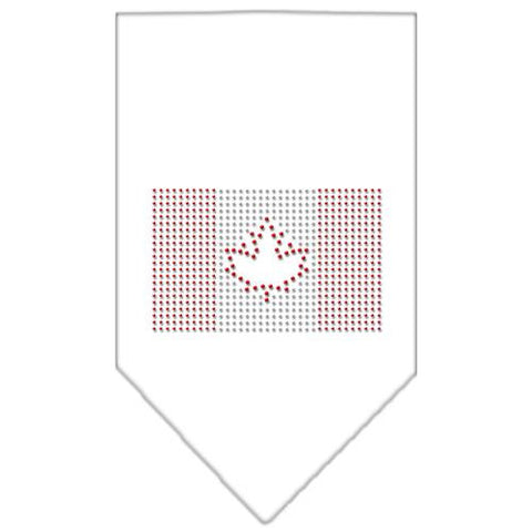 Canadian Flag Rhinestone Bandana White Small