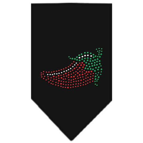 Chili Pepper Rhinestone Bandana Black Large