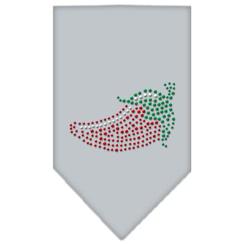 Chili Pepper Rhinestone Bandana Grey Large