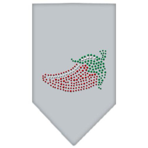 Chili Pepper Rhinestone Bandana Grey Large