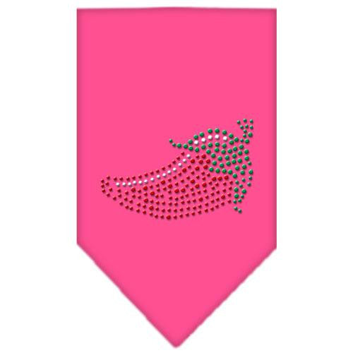 Chili Pepper Rhinestone Bandana Bright Pink Small